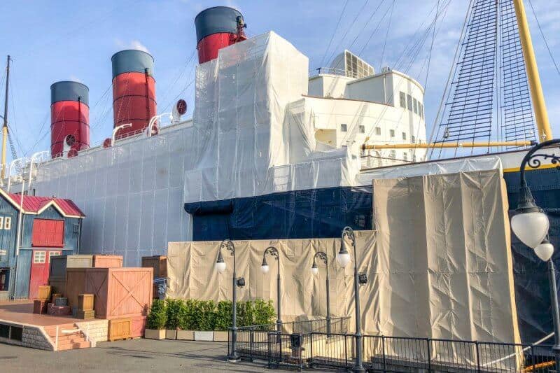 SS Columbia Dockside Stage Construction Side